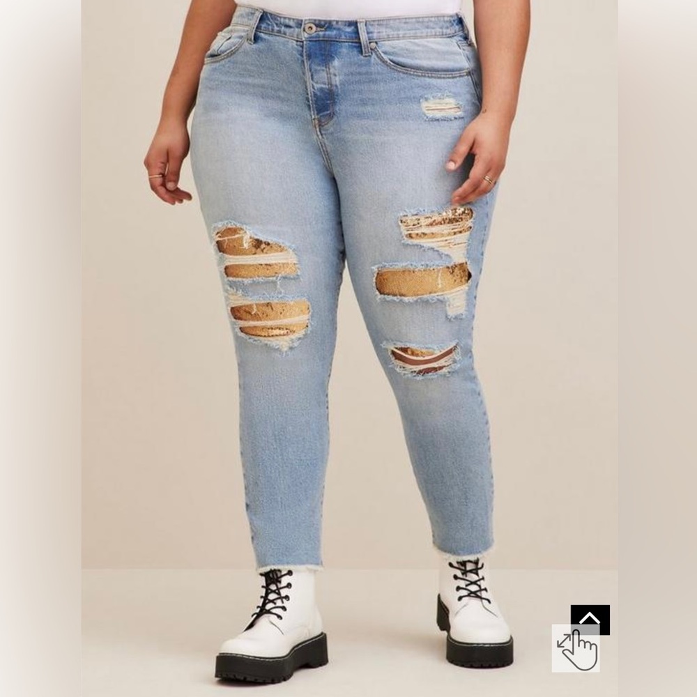 NWT Torrid High-Rise Straight Vintage Stretch Sequin Backed Jeans
